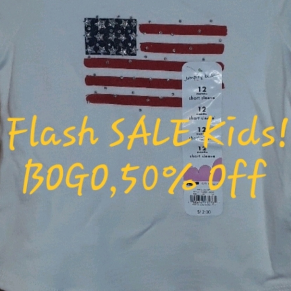 * Jumping Beans SS American Flag Bling Graphic Tee